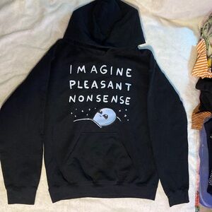 Gildan Black Hoodie with White Print